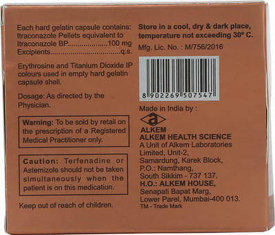 Fungikem 100mg Strip Of 10 Capsules