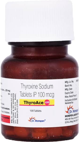 Thyroace 100mcg Bottle Of 100 Tablets