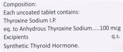 Thyroace 100mcg Bottle Of 100 Tablets