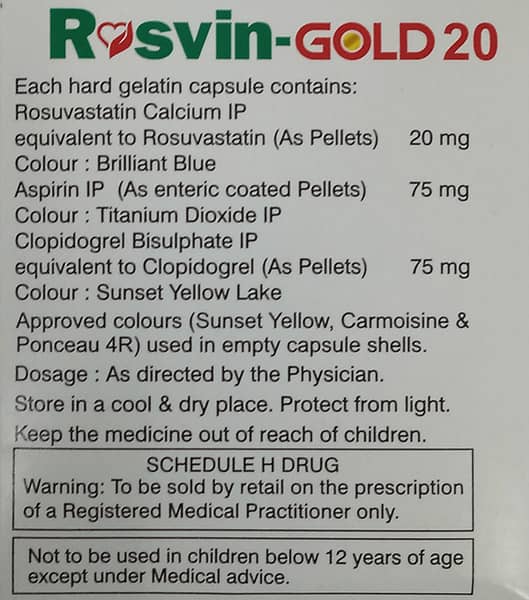Rosvin Gold 20Mg Strip Of 10 Capsules