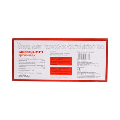 Glucoryl Mp 1mg Strip Of 15 Tablets