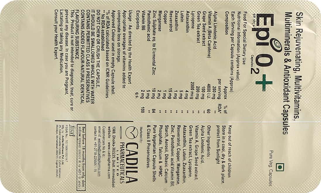 Buy Epi O2 Plus Strip Of 10 Capsules Online & Save Up to 24% at
