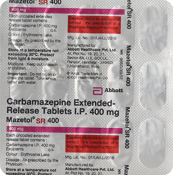 Mazetol Sr 400mg Strip Of 15 Tablets