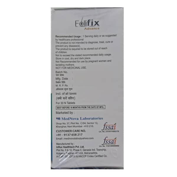 Follifix Advance Bottle Of 30 Tablets