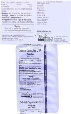 Wolslim 120mg Strip Of 10 Capsules