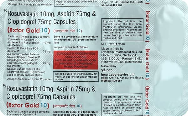 Rxtor Gold 10mg Strip Of 10 Capsules