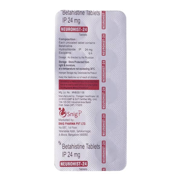 Neurohist 24Mg Strip Of 10 Tablets