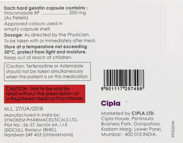 इट्रैनोक्स 200 कैप्सूल