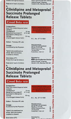 Cinod Beta 10mg/50mg Strip Of 15 Tablets