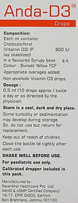 Anda D3 800iu Mango Honey Bottle Of 30ml Oral Drops