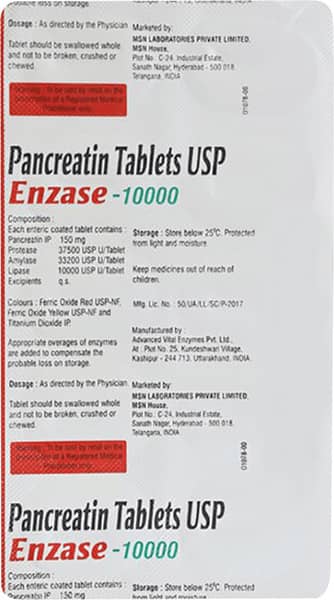 Enzase 10000 Strip Of 10 Tablets
