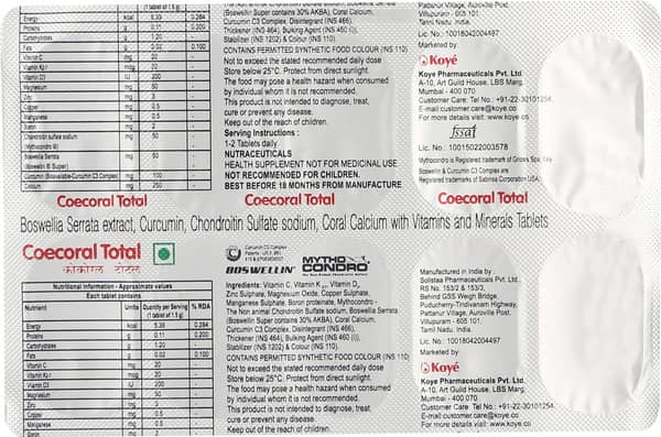 Coecoral Total Strip Of 10 Tablets