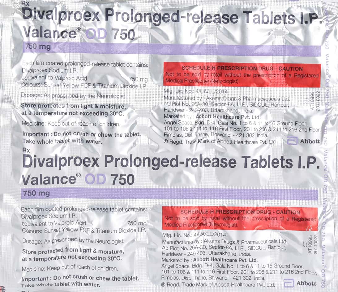 valance od 750mg tablets