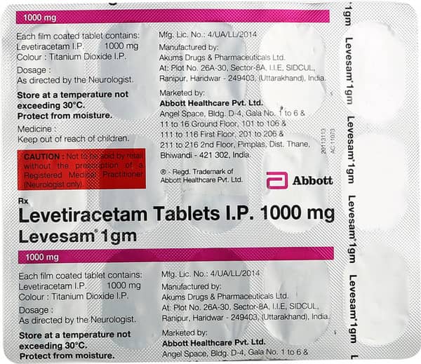 Levesam 1gm Strip Of 15 Tablets