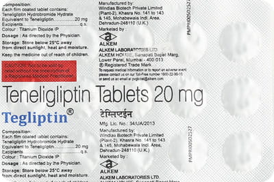 Tegliptin 20mg Strip Of 15 Tablets