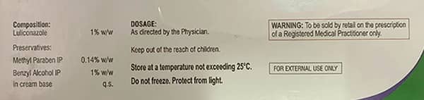 Lulirx 1% Tube Of 30gm Cream