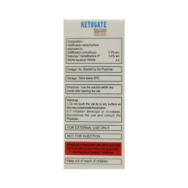 Ketogate Bottle Of 5ml Eye Drops
