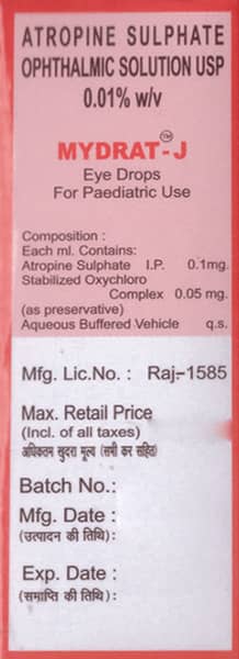 Mydrat J Bottle Of 5ml Eye Drops