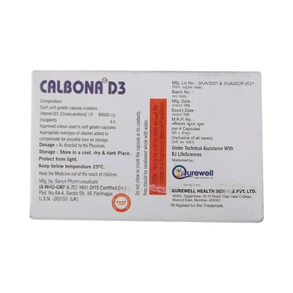 Calbona D3 Strip Of 4 Capsules