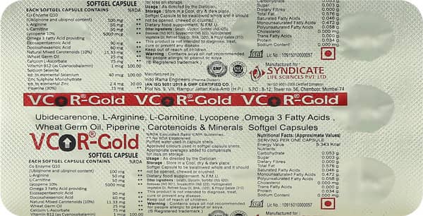 Vcor Gold Strip Of 10 Capsules
