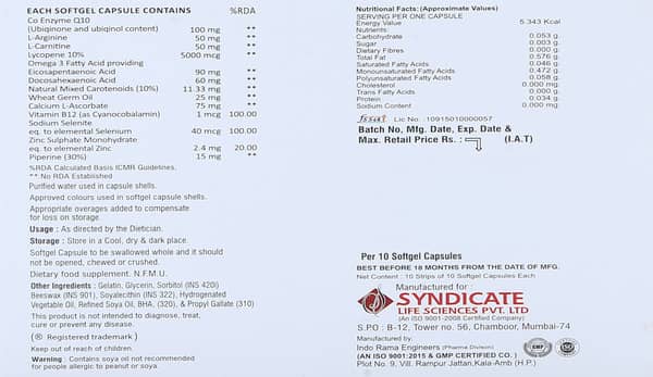 Vcor Gold Strip Of 10 Capsules