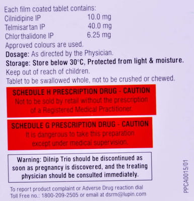 Dilnip Trio 6.25mg Strip Of 10 Tablets