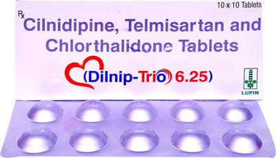 Dilnip Trio 6.25mg Strip Of 10 Tablets