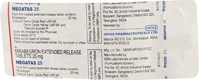 Megatas 25mg Strip Of 10 Tablets