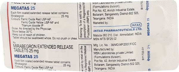 Megatas 25Mg Strip Of 10 Tablets