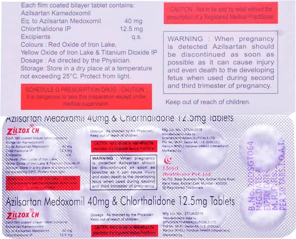 Zilzox Ch 40/12.5mg Strip Of 10 Tablets