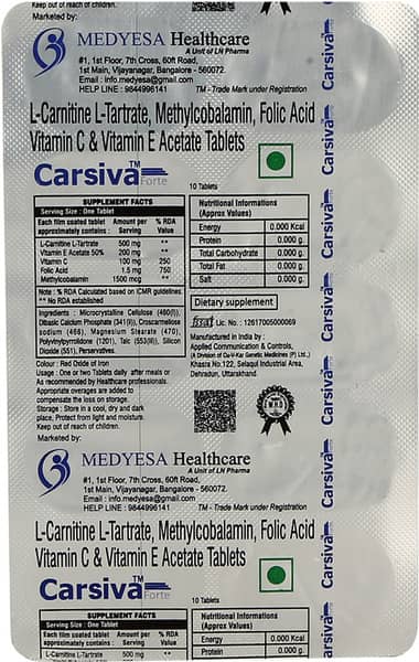Carsiva Forte Strip Of 10 Tablets