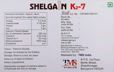 Shelgain K2 7 Strip Of 10 Tablets
