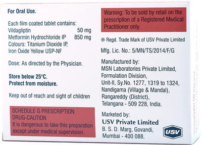 Jalra M 50mg/850mg Strip Of 15 Tablets