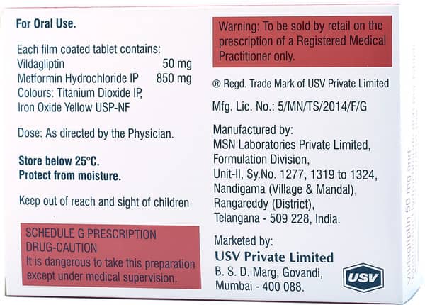 Jalra M 50mg/850mg Strip Of 15 Tablets