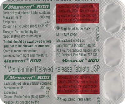 Mesacol 800mg Strip Of 15 Tablets
