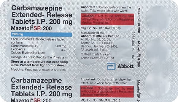 Mazetol Sr 200mg Strip Of 15 Tablets