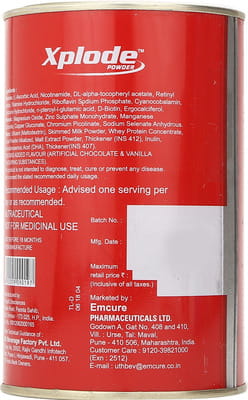 Xplode Chocolate With Vanilla And Cocoa Flavour Tin Of 200gm Powder
