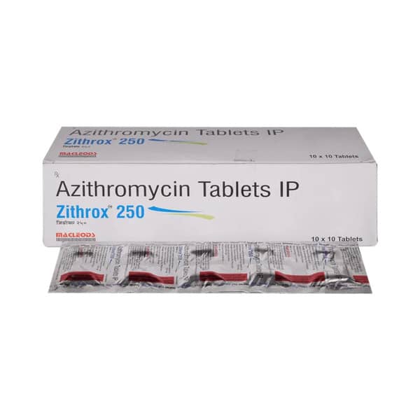 Zithrox 250mg Strip Of 10 Tablets