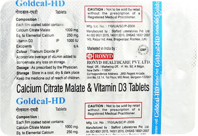 Goldcal Hd Strip Of 10 Tablets