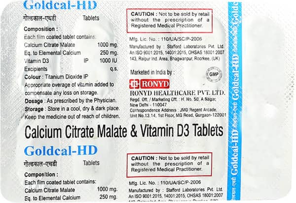 Goldcal Hd Strip Of 10 Tablets