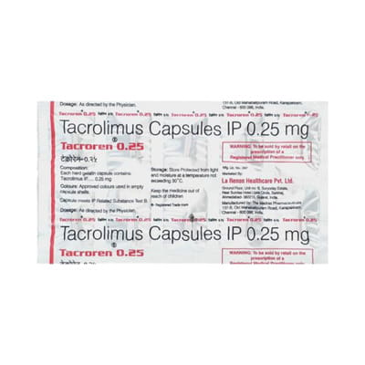 Tacroren 0.25mg Strip Of 10 Capsules