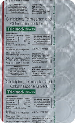 Tricinod 10/6.25mg Strip Of 15 Tablets