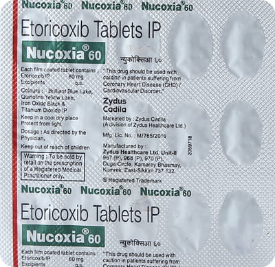 Nucoxia 60mg Strip Of 15 Tablets