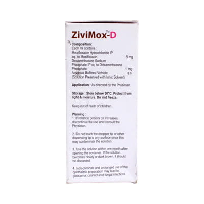 Zivimox D Bottle Of 5ml Eye Drops