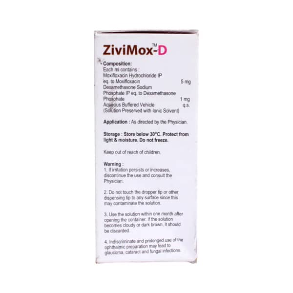 Zivimox D Bottle Of 5ml Eye Drops