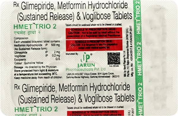 Hmet Trio 2/0.2/500mg Strip Of 10 Tablets