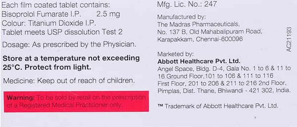 Bisosafe 2.5mg Strip Of 10 Tablets