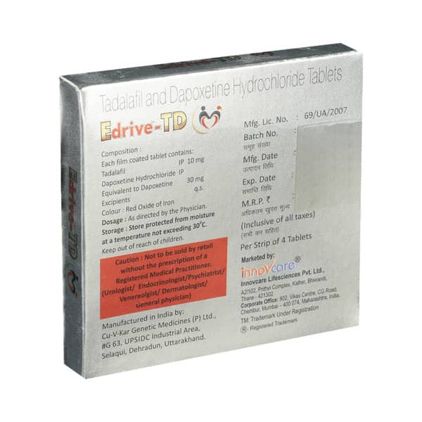 Edrive Td 10/30mg Strip Of 4 Tablets