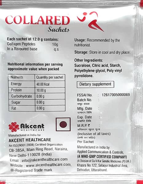 Collared Orange Flavour Sugar Free Sachet Of 12gm Granules