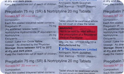 Sonaxa Nt 20mg Strip Of 15 Tablets